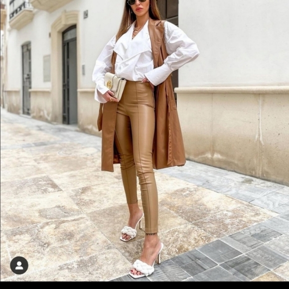 Zara Faux Leather Leggings Skinny Bloggers Favorite - Picture 4 of 9